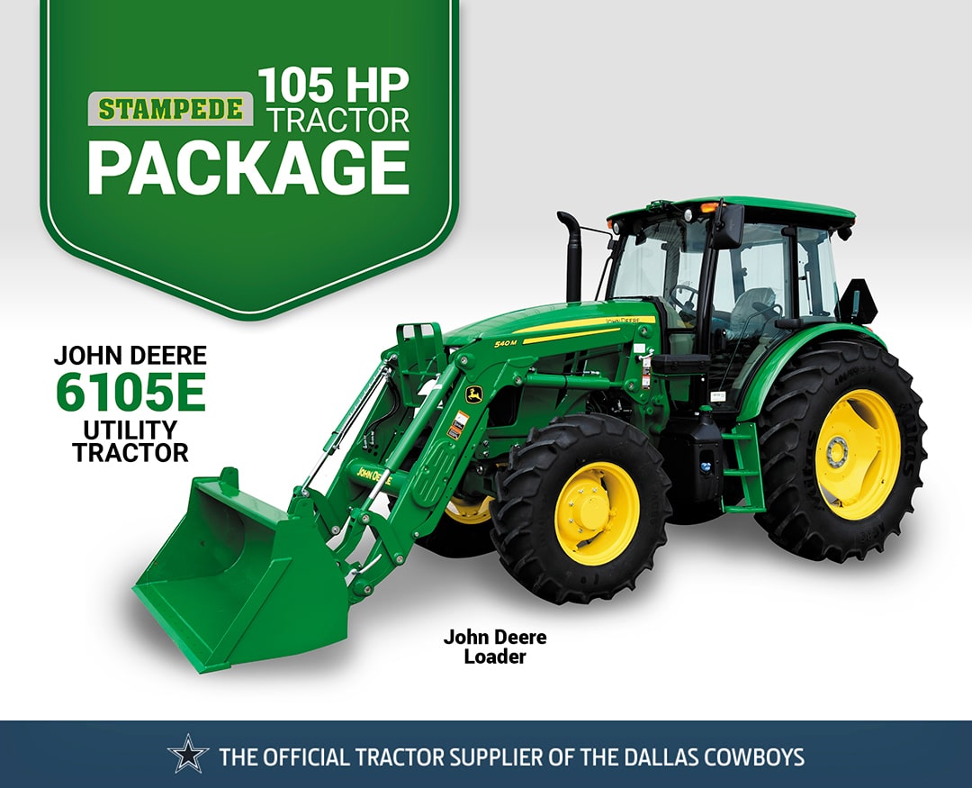 Stampede: 6105E (105 hp*) Tractor Package Special