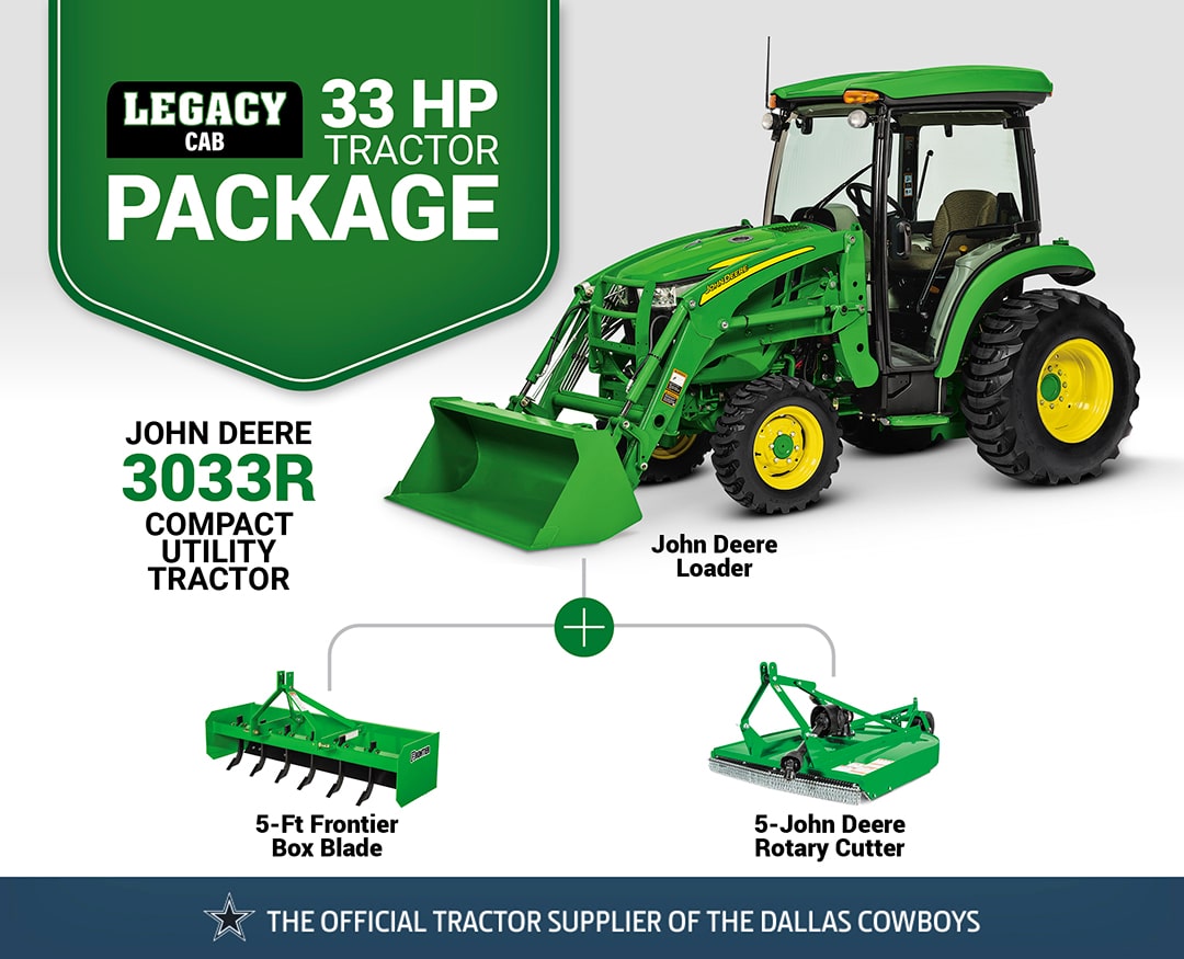 Legacy Cab: 3033R (33 hp) Tractor Package Special
